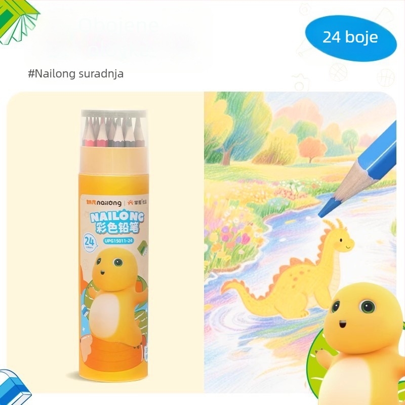 Vodootopne kolor olovke set sa šestouglatim grafitnim olovkama, drvenim kućištem i metalnom kutijom, 2B grafit, za crtanje i bojanje, poklon kutija