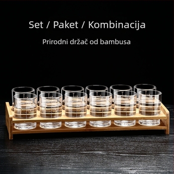 Set čaša za alkohol iz otpornog stakla, kapacitet 101–200 ml, ispisano logo, pakiranje u papirnatoj kutiji