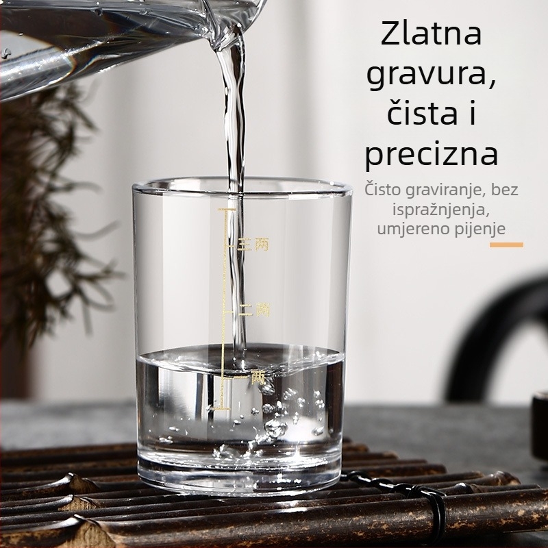 Set čaša za alkohol iz otpornog stakla, kapacitet 101–200 ml, ispisano logo, pakiranje u papirnatoj kutiji