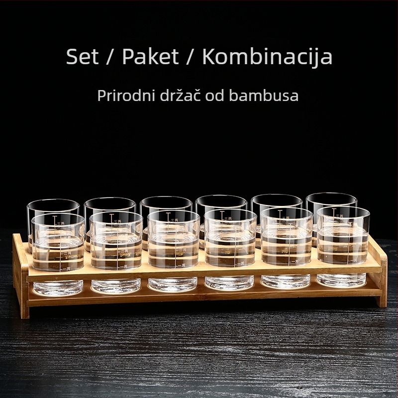 Set čaša za alkohol iz otpornog stakla, kapacitet 101–200 ml, ispisano logo, pakiranje u papirnatoj kutiji