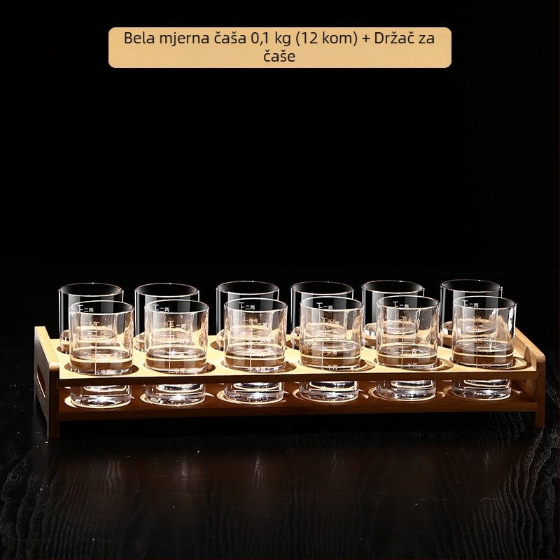 Set čaša za alkohol iz otpornog stakla, kapacitet 101–200 ml, ispisano logo, pakiranje u papirnatoj kutiji