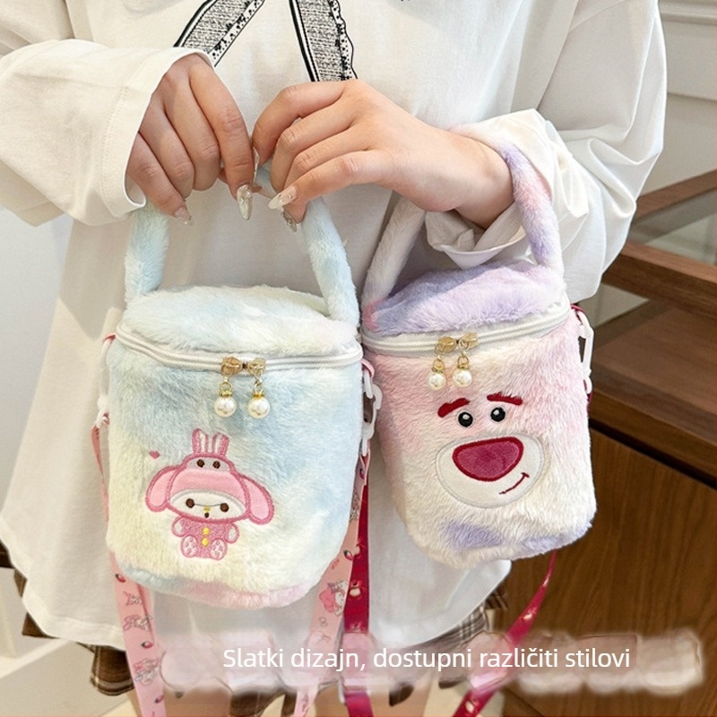 Pliš torba preko ramena s izuzetno mekanim kratkim plišem, punjenje od pjene, OEM prilagodba logotipa, pogodna od 14 godina