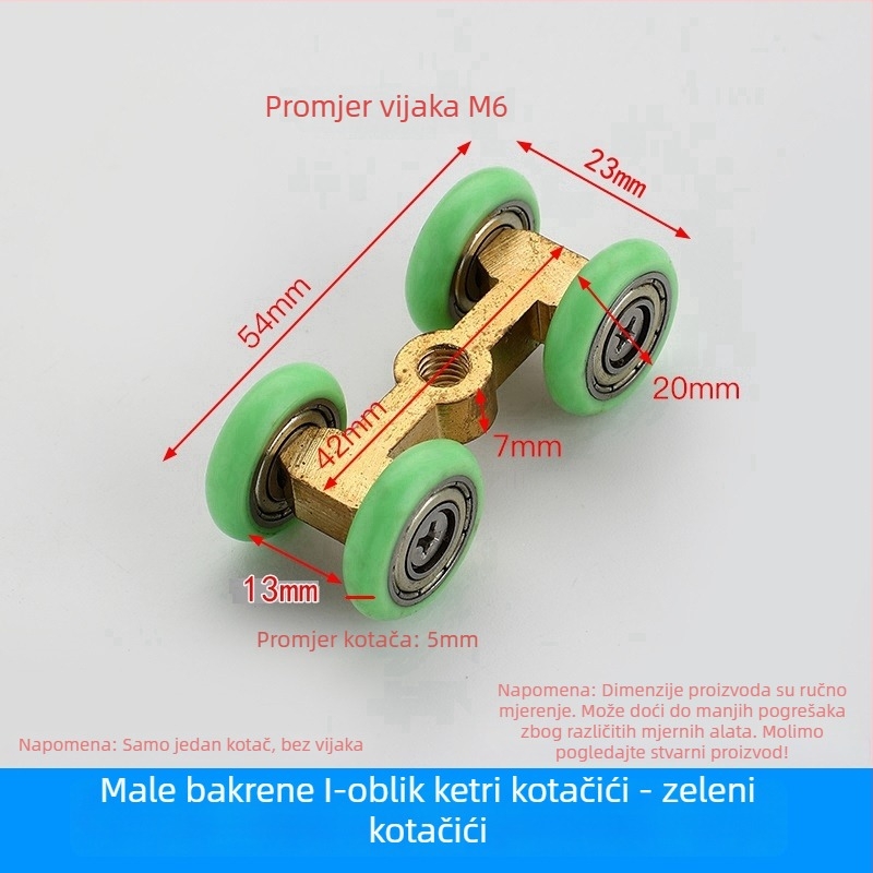 Kupaonica klizna vrata – klizna staklena vrata s proširenim čeličnim kotačićem, hardver za pregradnu djelatnost (Opseg primjene: Ostalo; Marka: Ostalo)