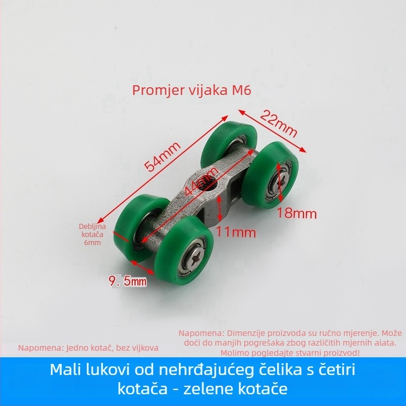 Kupaonica klizna vrata – klizna staklena vrata s proširenim čeličnim kotačićem, hardver za pregradnu djelatnost (Opseg primjene: Ostalo; Marka: Ostalo)