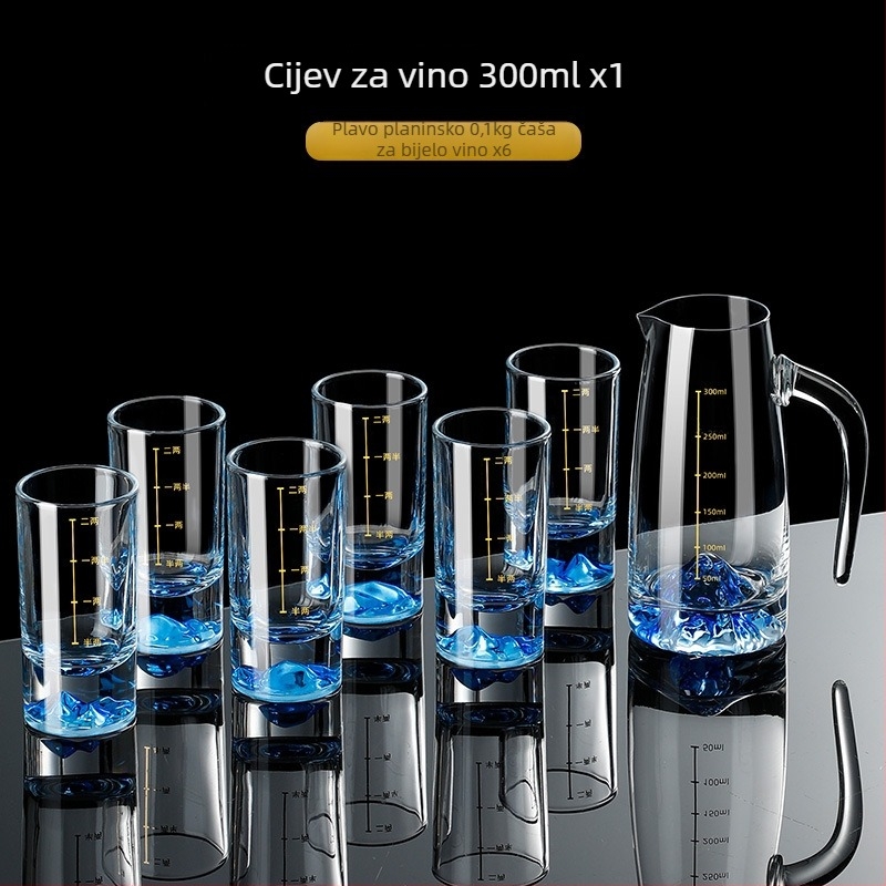 Set čašica za liker za kućnu uporabu — staklo, kineski stil, papirnata kutija, izdanje ljeto 2021, vrhunska kvaliteta