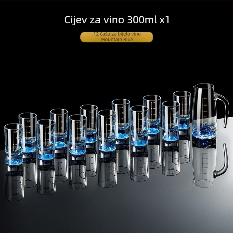 Set čašica za liker za kućnu uporabu — staklo, kineski stil, papirnata kutija, izdanje ljeto 2021, vrhunska kvaliteta