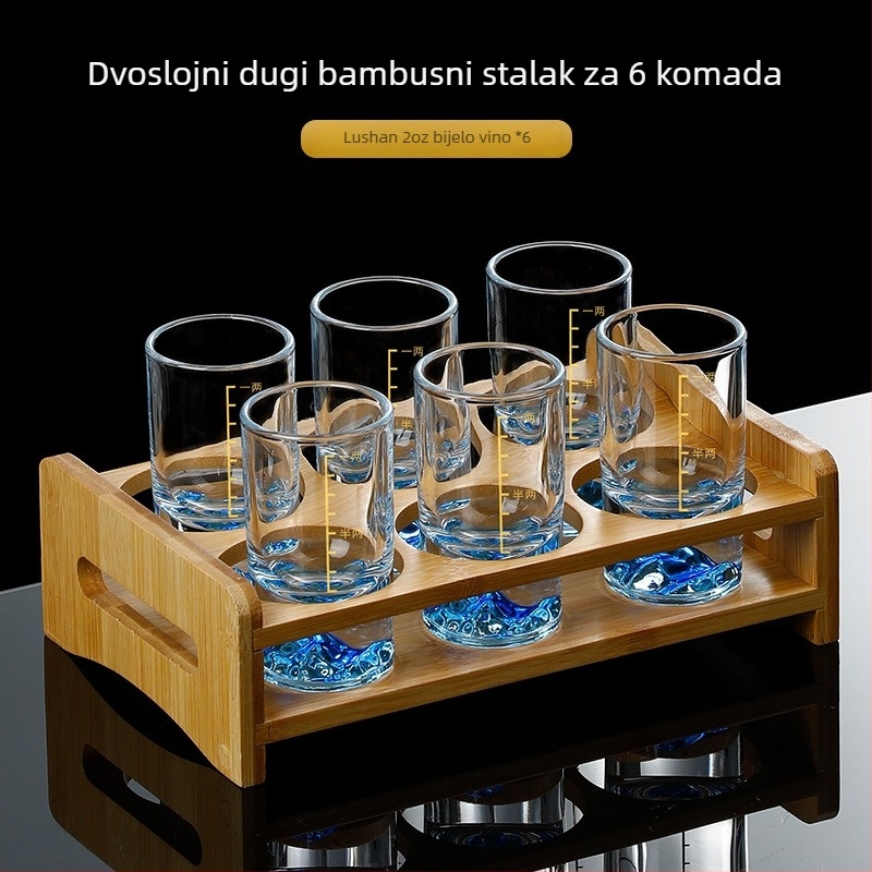 Set čašica za liker za kućnu uporabu — staklo, kineski stil, papirnata kutija, izdanje ljeto 2021, vrhunska kvaliteta