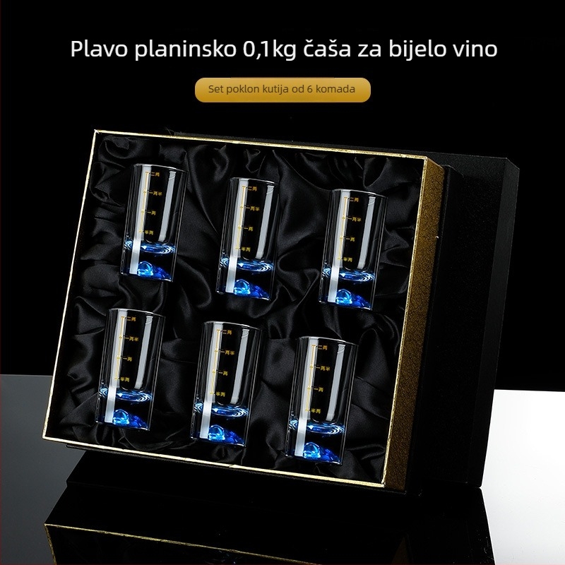 Set čašica za liker za kućnu uporabu — staklo, kineski stil, papirnata kutija, izdanje ljeto 2021, vrhunska kvaliteta