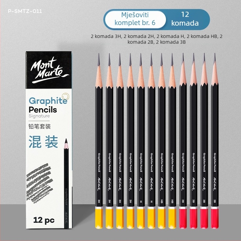 Montmartre set olovaka za skicu — papirnato kućište, pakiranje u pladnju, 12/10 pakiranje, olovke za skicu