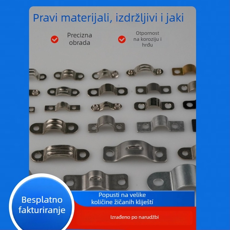 Kabelska stezaljka, metalni klip tipa mosta za učvršćivanje vodiča