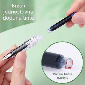 Brisivo pero za učenike, plastično kućište, sustav kartridža s tintom, nehrđajući čelik vrh, model LZ-ZCGB