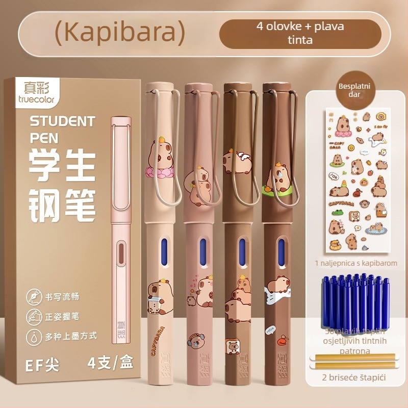 Brisivo pero za učenike, plastično kućište, sustav kartridža s tintom, nehrđajući čelik vrh, model LZ-ZCGB