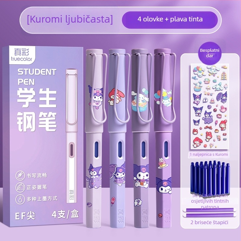 Brisivo pero za učenike, plastično kućište, sustav kartridža s tintom, nehrđajući čelik vrh, model LZ-ZCGB