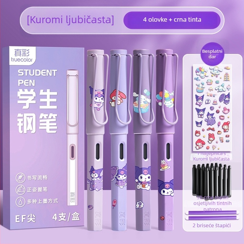 Brisivo pero za učenike, plastično kućište, sustav kartridža s tintom, nehrđajući čelik vrh, model LZ-ZCGB