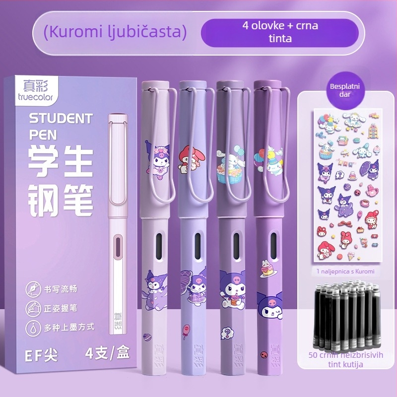 Brisivo pero za učenike, plastično kućište, sustav kartridža s tintom, nehrđajući čelik vrh, model LZ-ZCGB