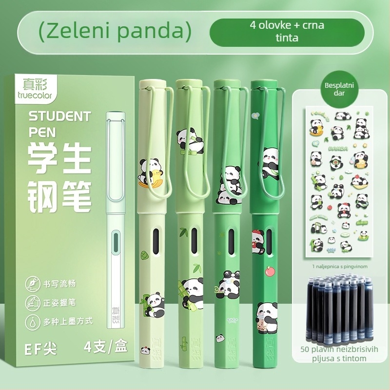 Brisivo pero za učenike, plastično kućište, sustav kartridža s tintom, nehrđajući čelik vrh, model LZ-ZCGB