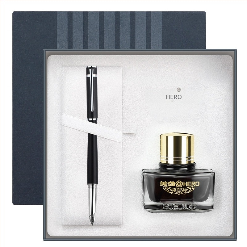HERO Explorer nalivpero set, metalno kućište, iridij nib, zamjenjivi spremnik za tintu, pogodan poslovni poklon