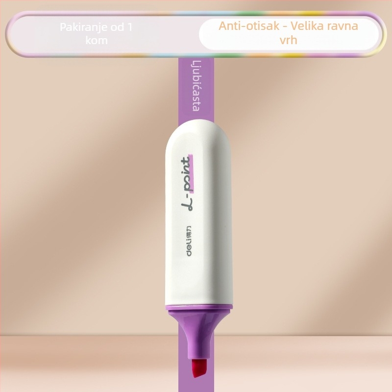 Deli highlight marker za učenike – 12 komada, kosi vrh, plastično kućište, model Dl-ygb-04620, neizbrisiv