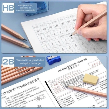 Morning Light drvena hexagonalna olovka HB za pisanje