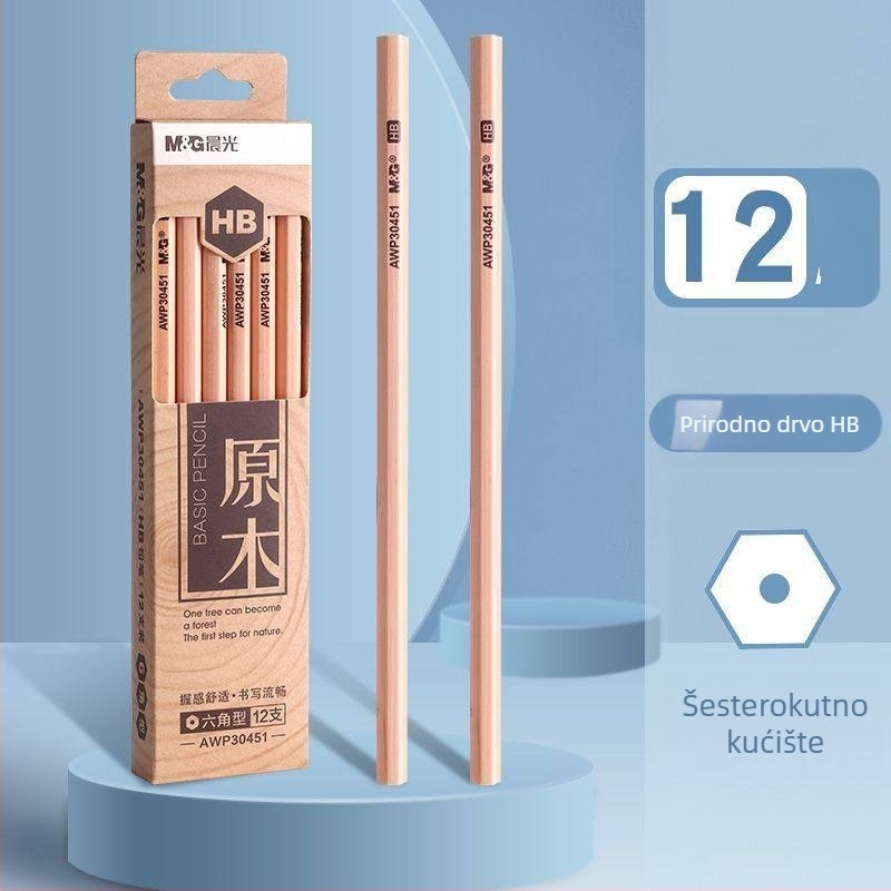 Morning Light drvena hexagonalna olovka HB za pisanje