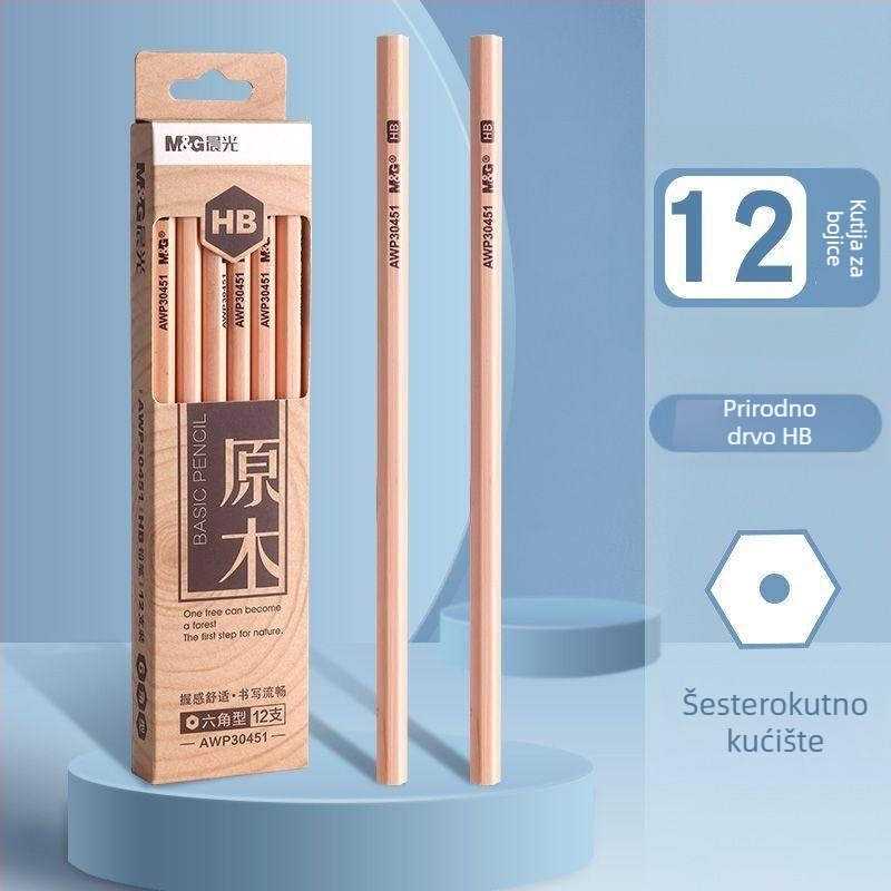 Morning Light drvena hexagonalna olovka HB za pisanje