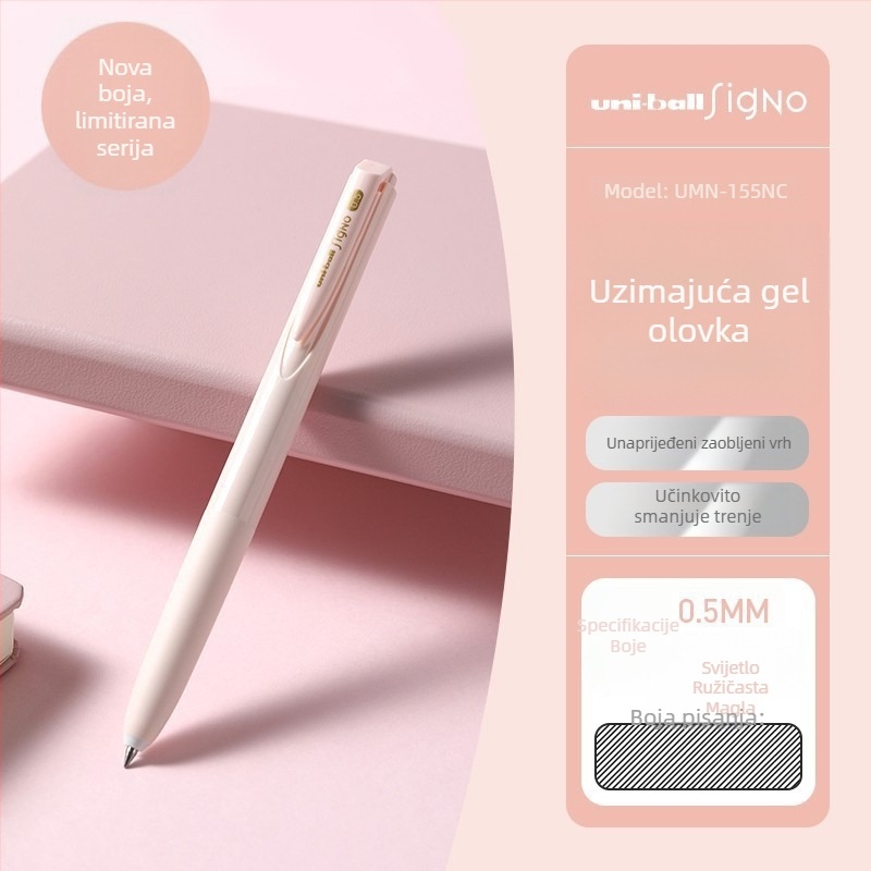 Gel olovka Uni Mitsubishi UMN-155, tinta na bazi vode, 0,38 mm vrh, neizbrisivo