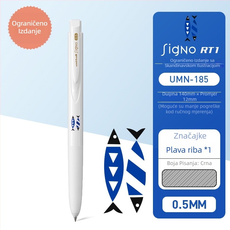 Gel olovka Uni Mitsubishi UMN-155, tinta na bazi vode, 0,38 mm vrh, neizbrisivo