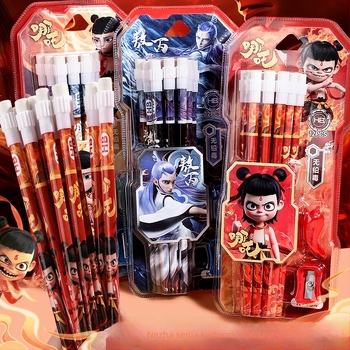 HB okrugle drvene olovke – set za početnike, crtani dizajn za djecu, osnovna škola