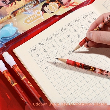 HB okrugle drvene olovke – set za početnike, crtani dizajn za djecu, osnovna škola