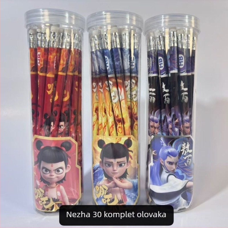 HB okrugle drvene olovke – set za početnike, crtani dizajn za djecu, osnovna škola