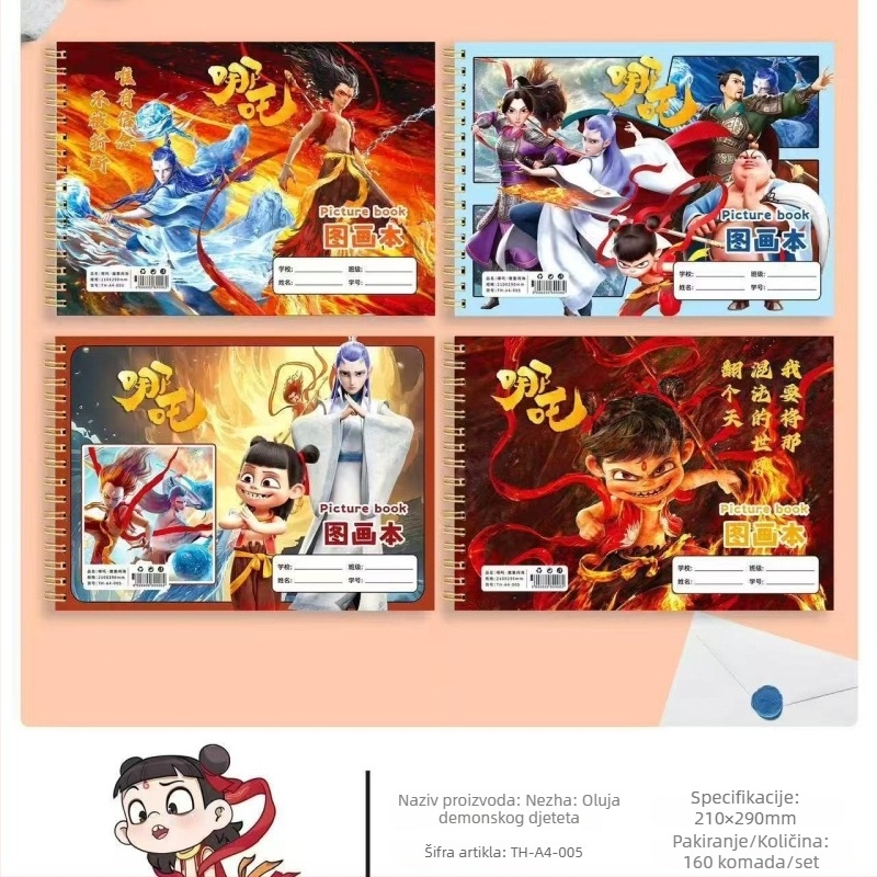 HB okrugle drvene olovke – set za početnike, crtani dizajn za djecu, osnovna škola