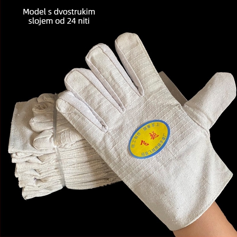 Platnene rukavice za zavarivanje – 24 šava otporne na habanje, pojačane, dvostruka zaštita
