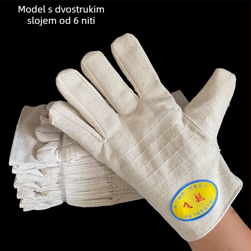 Platnene rukavice za zavarivanje – 24 šava otporne na habanje, pojačane, dvostruka zaštita