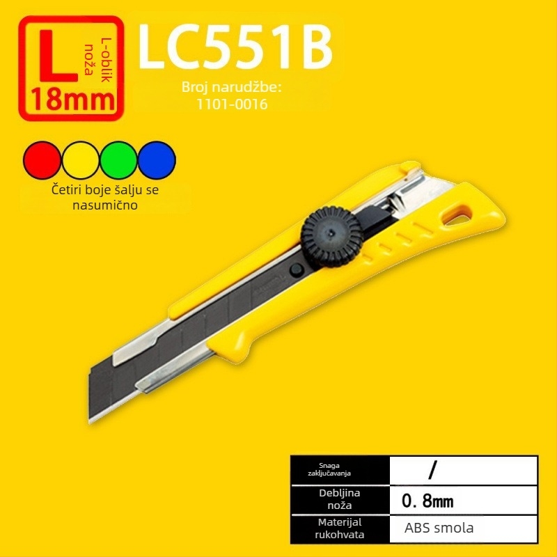 Tajima višenamjenski nož s 9 mm automatskim zaključavanjem, ABS ručka – modeli LC305P/LC301B/LC303B