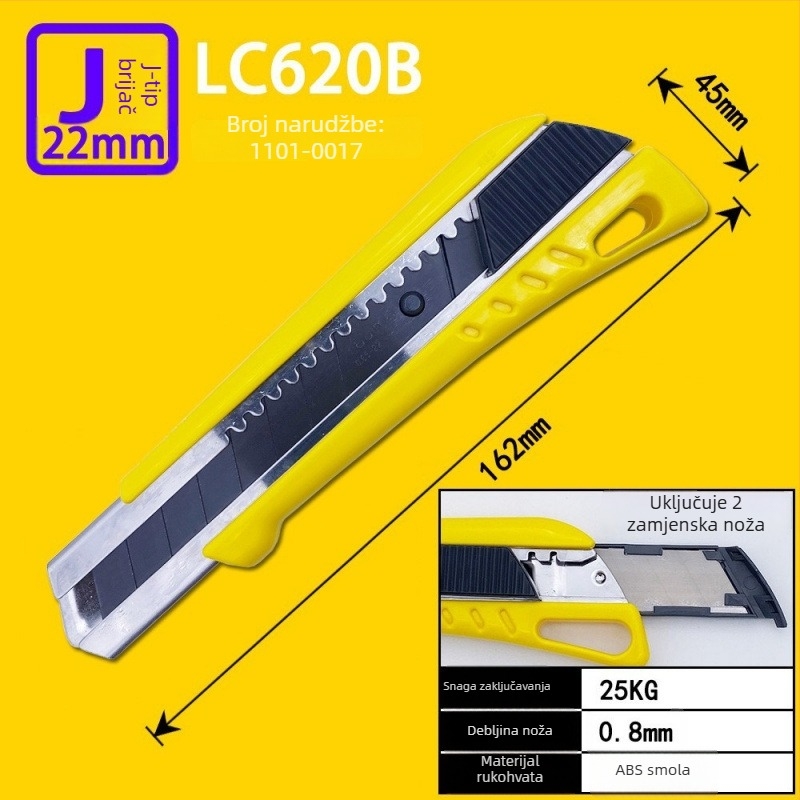 Tajima višenamjenski nož s 9 mm automatskim zaključavanjem, ABS ručka – modeli LC305P/LC301B/LC303B