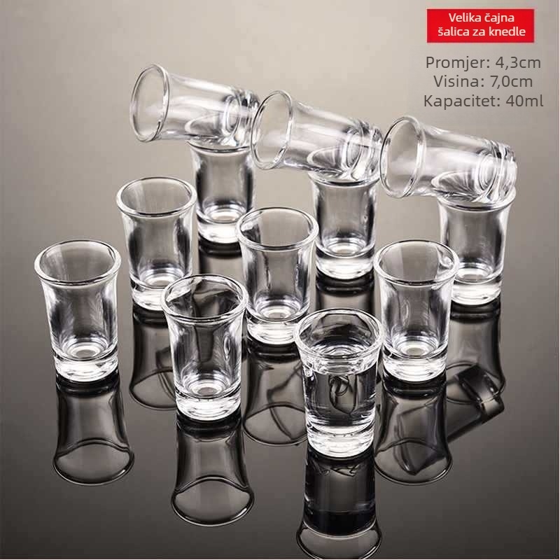 Set čašica za žestoka pića od običnog stakla, kapacitet preko 1000 ml, više od 10 komada, jednostavan stil