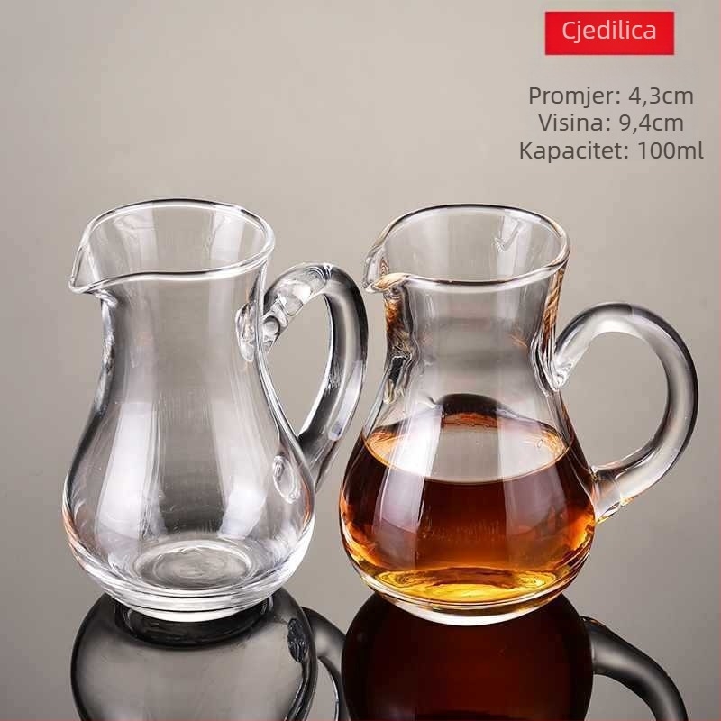 Set čašica za žestoka pića od običnog stakla, kapacitet preko 1000 ml, više od 10 komada, jednostavan stil