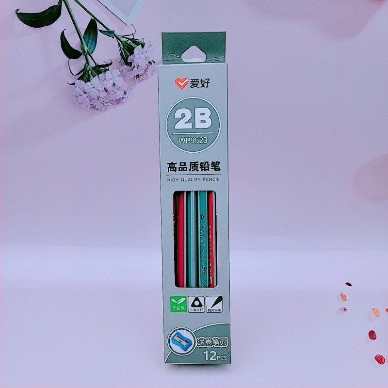 Love drvena olovka za početnike — bez olova, tvrdoća 2B/HB, kaligrafija za djecu