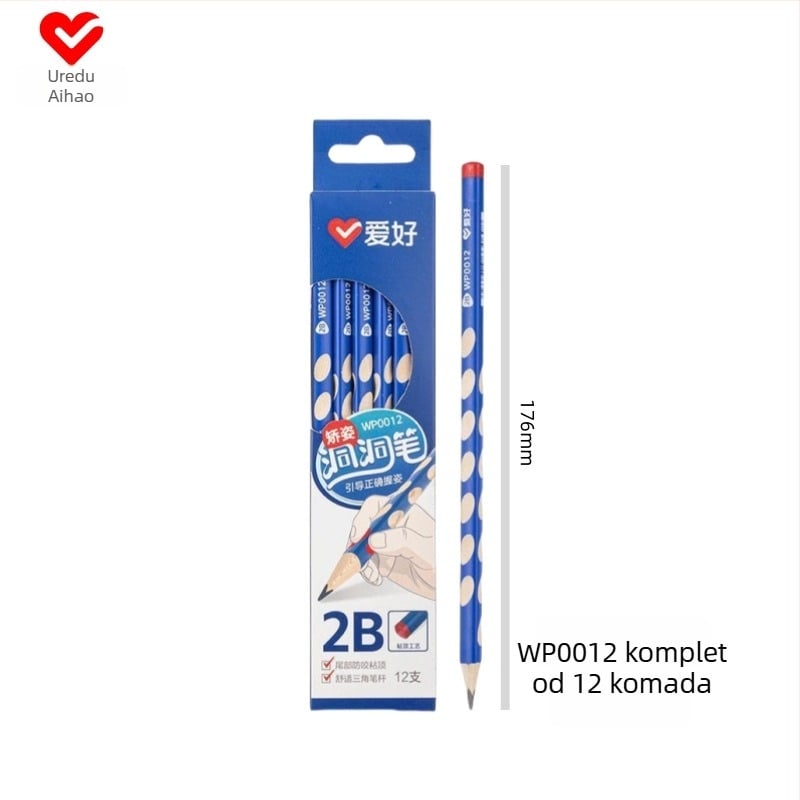 Love drvena olovka za početnike — bez olova, tvrdoća 2B/HB, kaligrafija za djecu