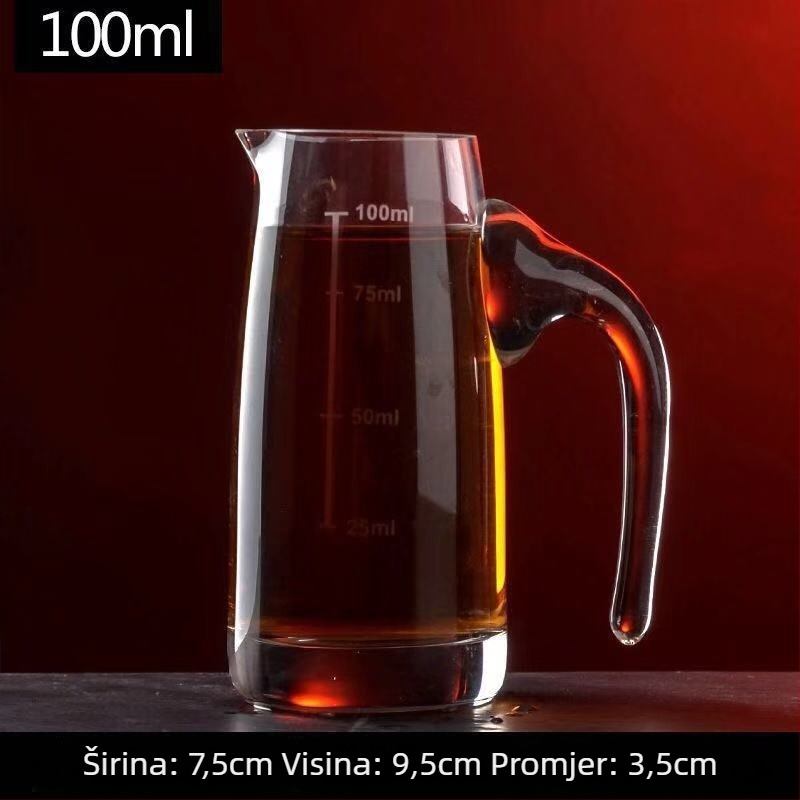 Dekanter za liker od bezolovnatog kristalnog stakla sa mjernom skalom – set čaša za kućnu upotrebu, stil: novi kineski stil