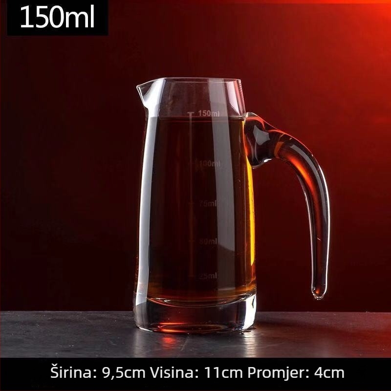 Dekanter za liker od bezolovnatog kristalnog stakla sa mjernom skalom – set čaša za kućnu upotrebu, stil: novi kineski stil