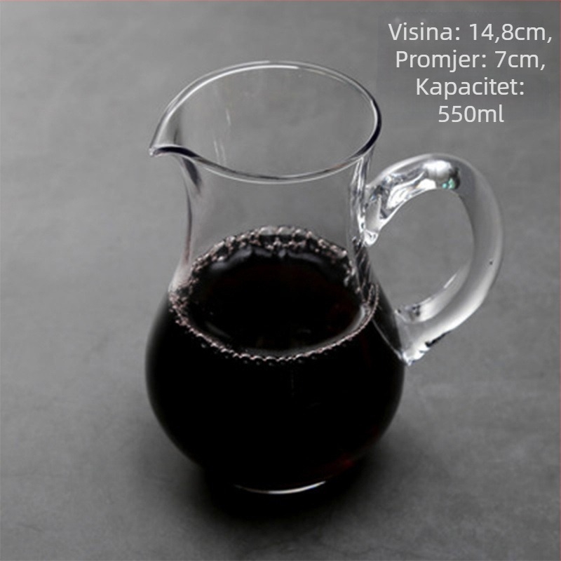 Dekanter za liker od bezolovnatog kristalnog stakla sa mjernom skalom – set čaša za kućnu upotrebu, stil: novi kineski stil