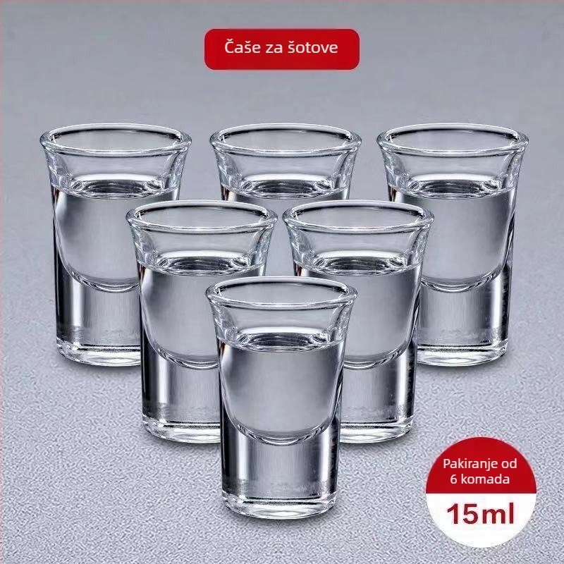 Dekanter za liker od bezolovnatog kristalnog stakla sa mjernom skalom – set čaša za kućnu upotrebu, stil: novi kineski stil