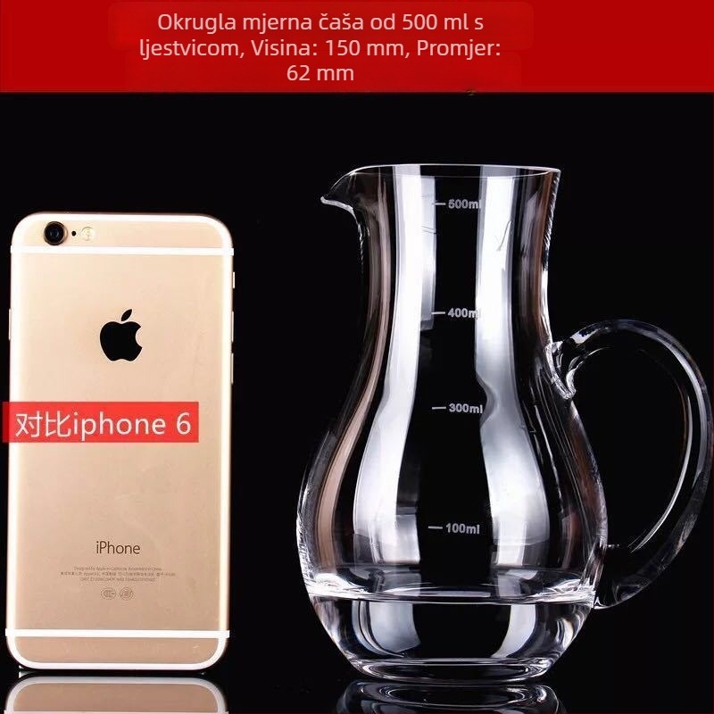 Dekanter za liker od bezolovnatog kristalnog stakla sa mjernom skalom – set čaša za kućnu upotrebu, stil: novi kineski stil