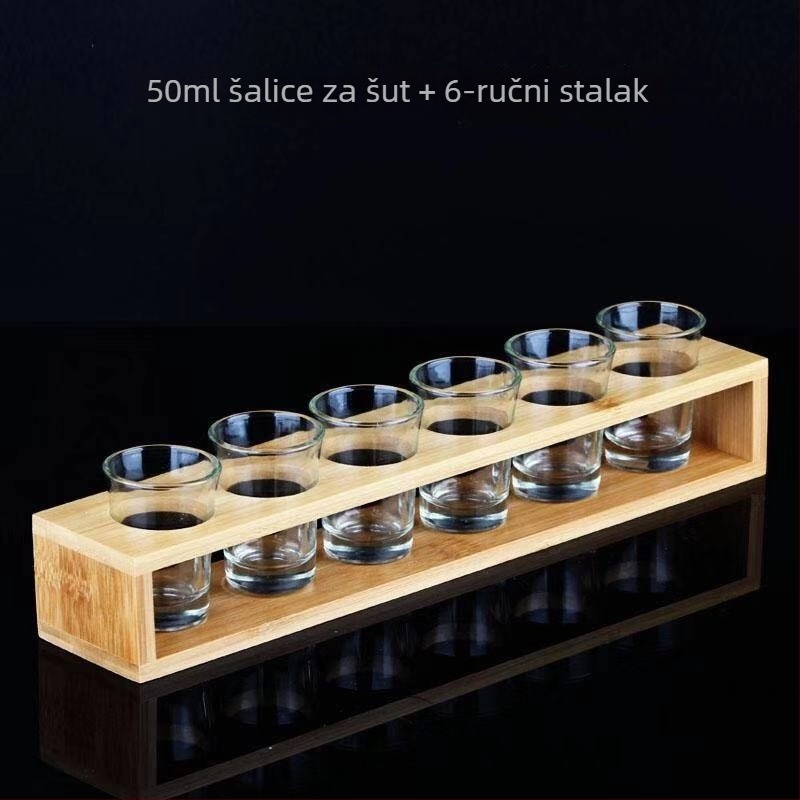 Dekanter za liker od bezolovnatog kristalnog stakla sa mjernom skalom – set čaša za kućnu upotrebu, stil: novi kineski stil