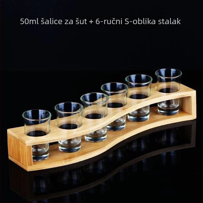 Dekanter za liker od bezolovnatog kristalnog stakla sa mjernom skalom – set čaša za kućnu upotrebu, stil: novi kineski stil