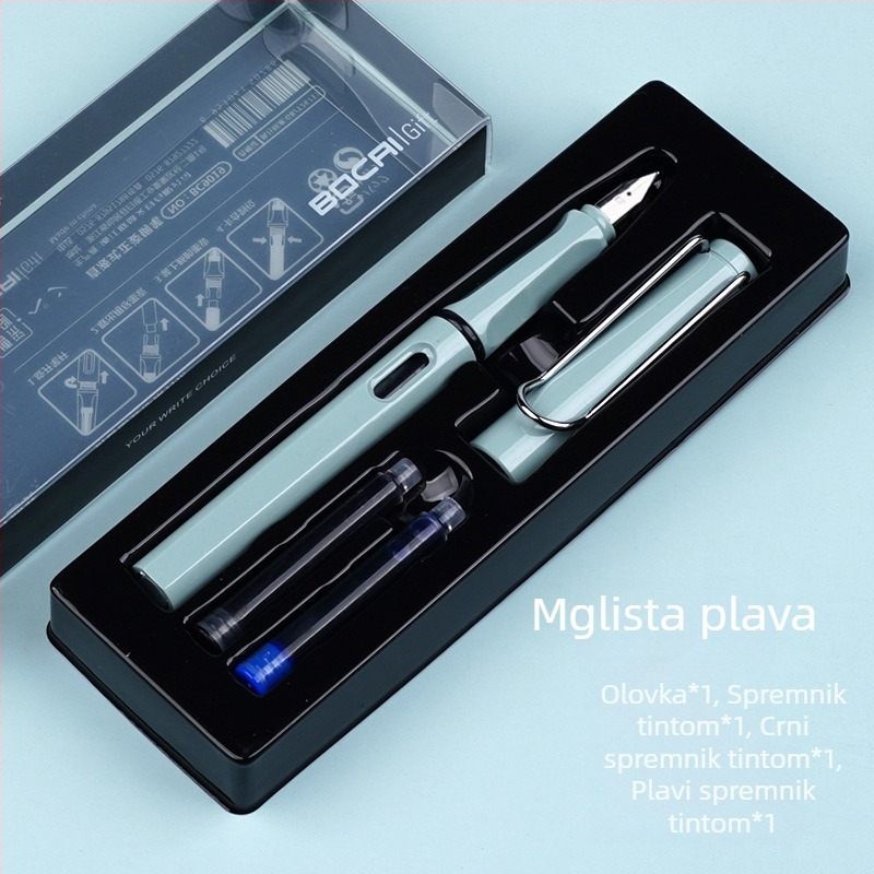 Bočai BC9019 set pisaća u poklon kutiji — za učenike osnovne škole, iridijsko pero, sustav tinte s rotacijom upijanja, model BC9019
