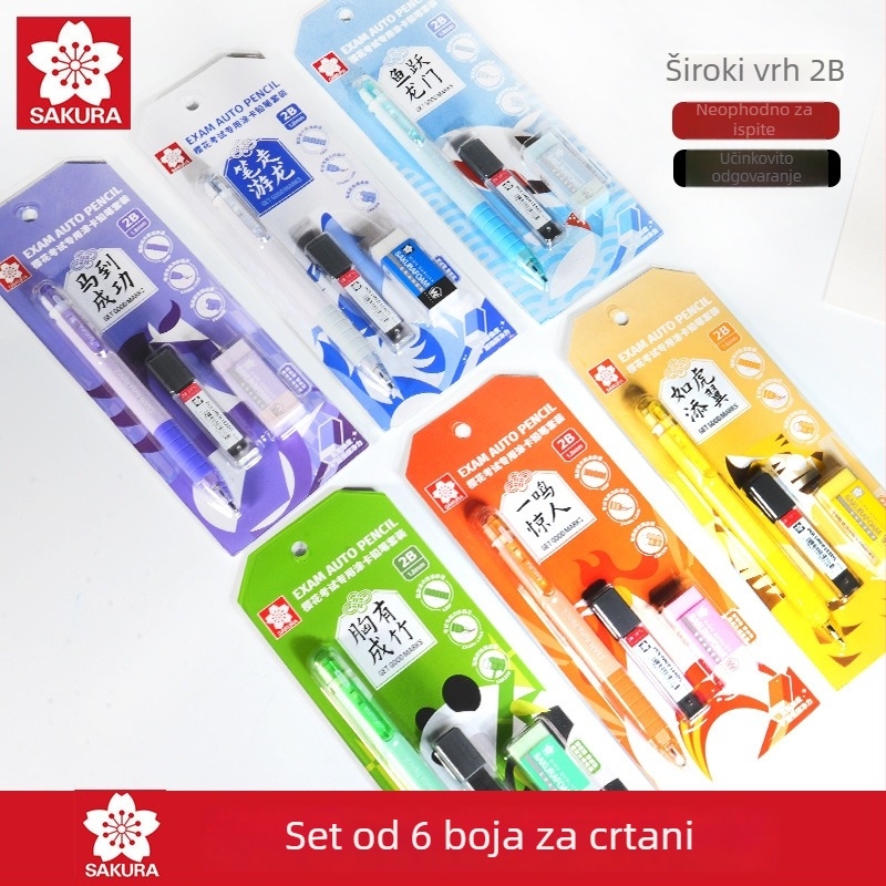 Mehanički olovka za ispite, model XES1018C, plastično kućište, posebno za crtanje kartica, olovka za ispite