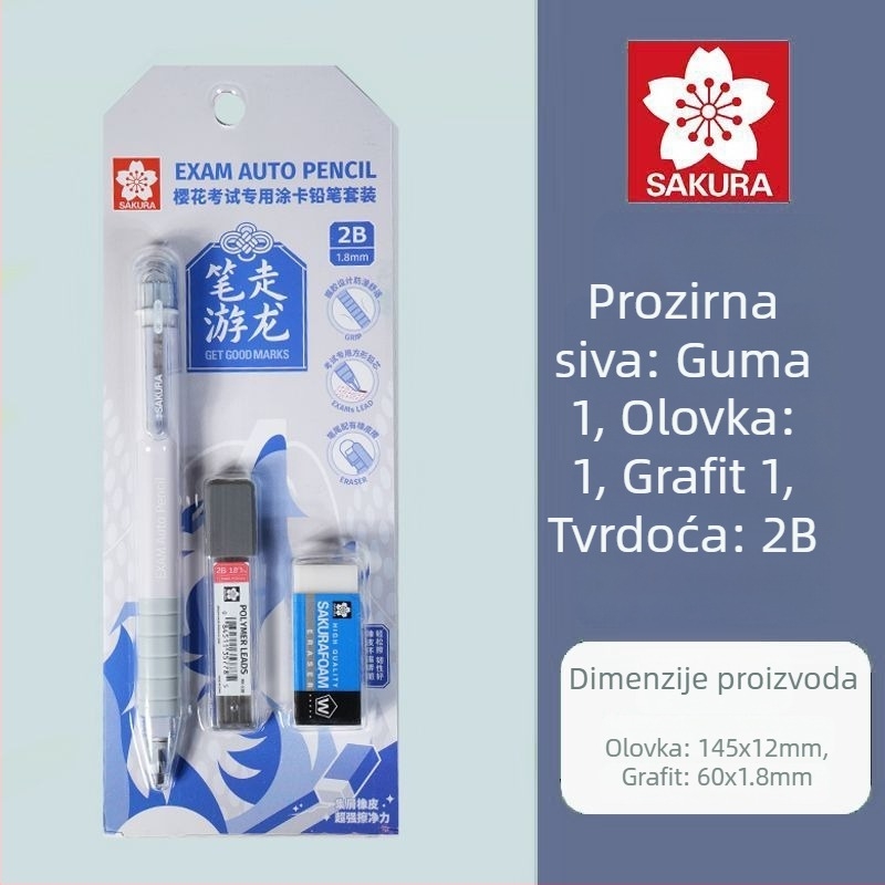 Mehanički olovka za ispite, model XES1018C, plastično kućište, posebno za crtanje kartica, olovka za ispite