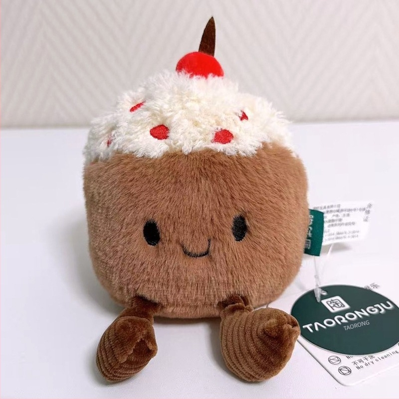Plush igračka u obliku torte, desertna serija, PP pamuk punjenje, visokokvalitetni pliš, za uzrast 7-14
